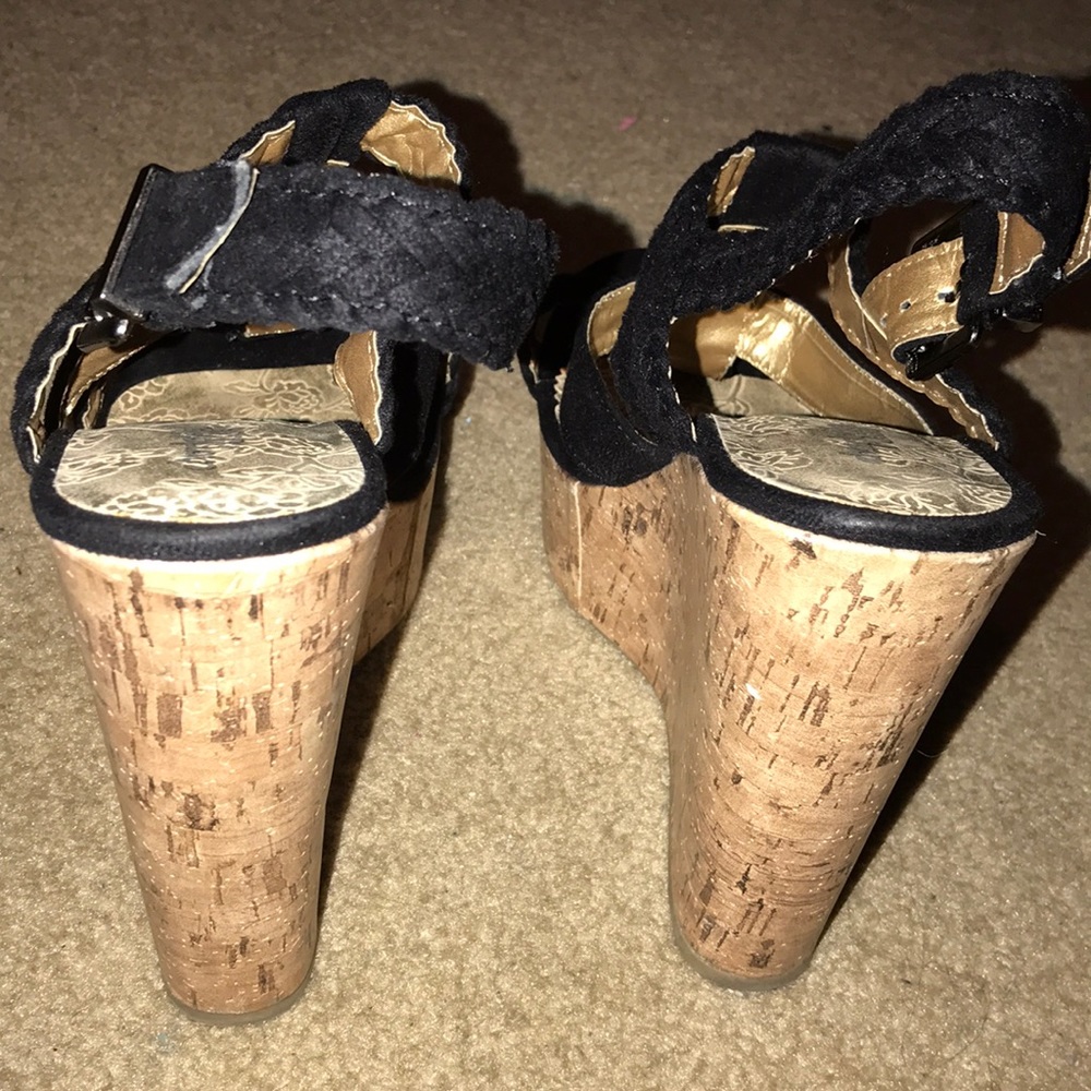Black sandals with cork wedge - Picture 4 of 7